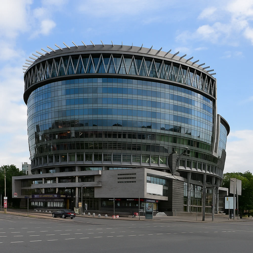 Современное здание бизнес-центра Diamond Hall класса А